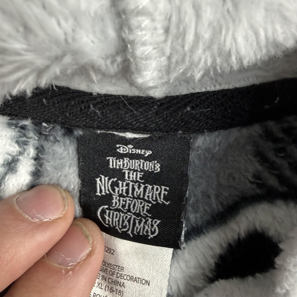 Disney Jack Skellington Nightmare Before Xmas Onepiece Pajamas Juniors XL Fleece - Picture 7 of 9